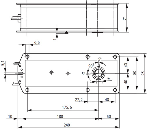Габаритные размеры BE24-ST 