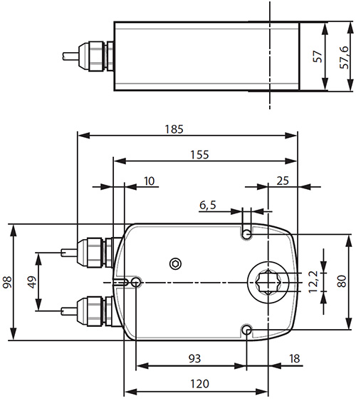Габаритные размеры BLE24-ST