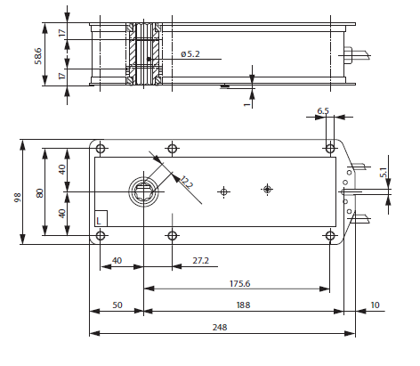 Габаритные размеры BELIMO BF230 ЭГабаритные размеры BELIMO BF230
