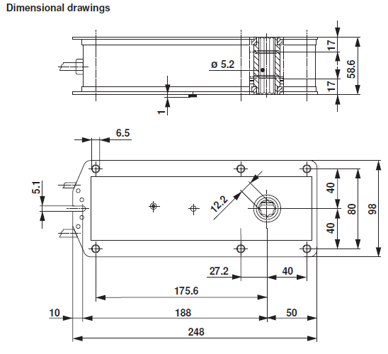 Габаритные размеры BF24-SR-T Габаритные размеры BF24-SR-T