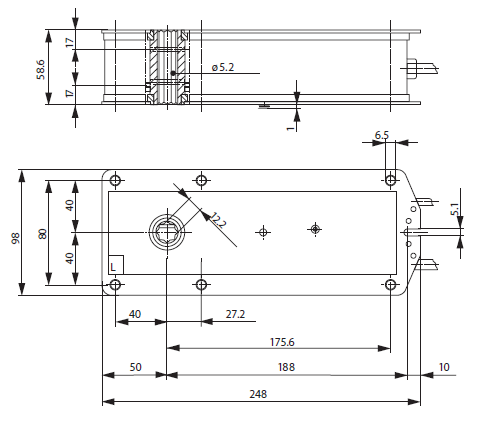 Габаритные размеры BF24-SR Габаритные размеры BF24-SR