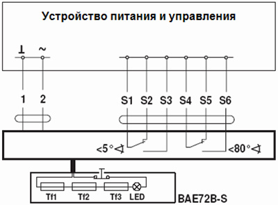 Электрическое подключение BF24-T-ST Электрическое подключение BF24-T-ST