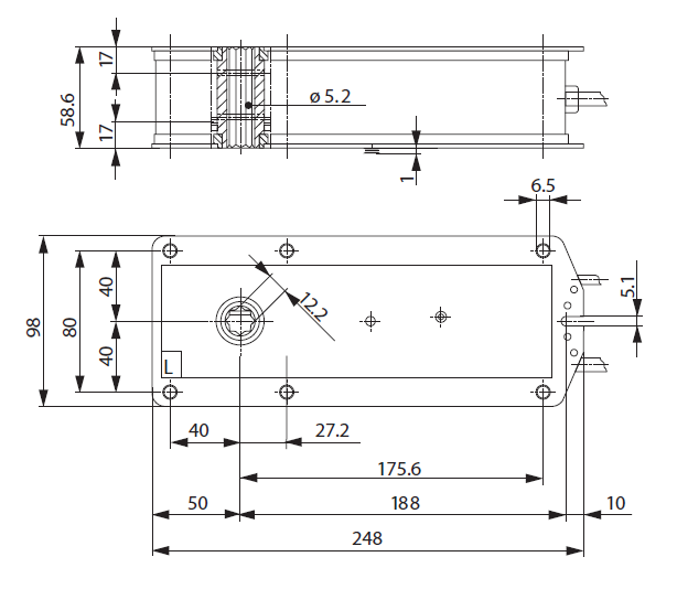 Габаритные размеры BF24-T Габаритные размеры BF24-T