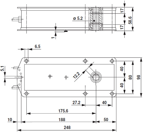 Габаритные размеры BFG24TL-T-ST Габаритные размеры BFG24TL-T-ST
