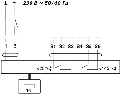 Электрическое подключение BFGT230 Электрическое подключение BFGT230