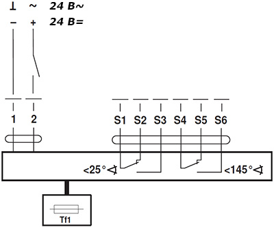 Электрическое подключение BFGT24 Электрическое подключение BFGT24