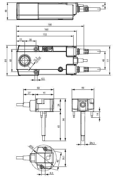 Габаритные размеры BFL24-T Габаритные размеры BFL24-T