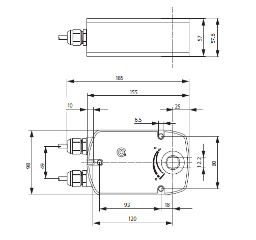 Габаритные размеры BLF24-SR Габаритные размеры BLF24-SR