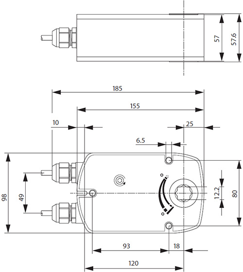 Габаритные размеры BLF24-T-ST Габаритные размеры BLF24-T-ST
