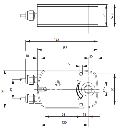 Габаритные размеры BLF24-T Габаритные размеры BLF24-T