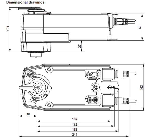 Габаритные размеры SRF24A-S2-5-O 