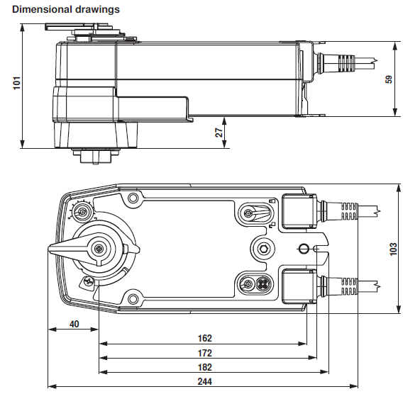 Габаритные размеры SRF24A-S2-5 