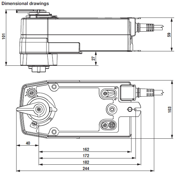 Габаритные размеры NRFD230A-3-S2-O Габаритные размеры NRFD230A-3-S2-O