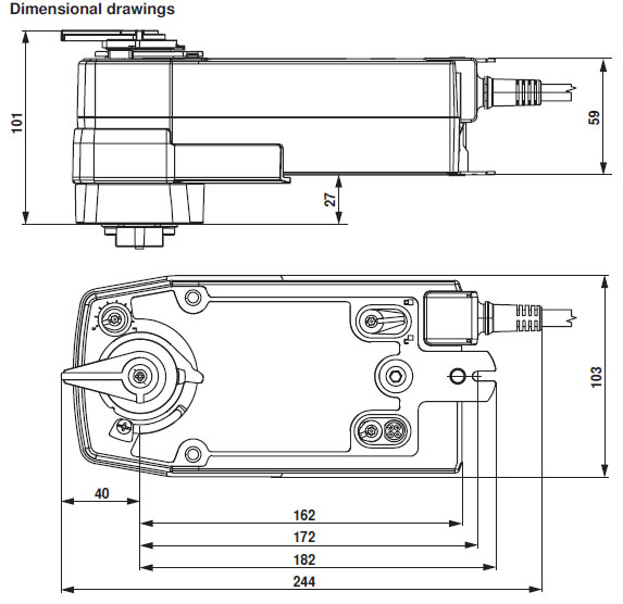 Габаритные размеры NRF230A-3-S2 Габаритные размеры NRF230A-3-S2