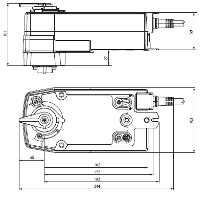 Габаритные размеры NRF230A-S2 Габаритные размеры NRF230A-S2