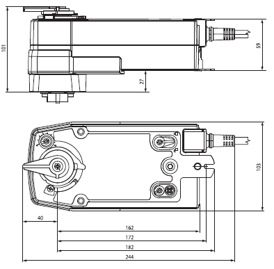 Габаритные размеры NRF24A-SR-S2 Габаритные размеры NRF24A-SR-S2