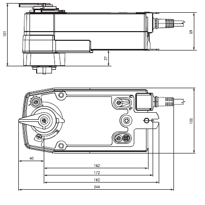 Габаритные размеры NRF24A-SR Габаритные размеры NRF24A-SR