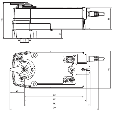 Габаритные размеры SRF24A-SR Габаритные размеры SRF24A-SR