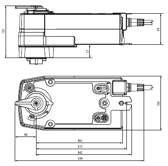 Габаритные размеры SRF24A-SZ-S2-O Габаритные размеры SRF24A-SZ-S2-O
