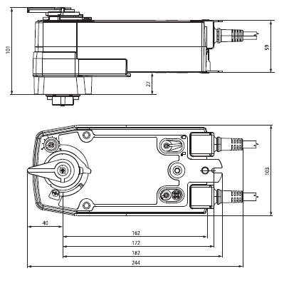 Габаритные размеры SRF230A-5-O Габаритные размеры SRF230A-5-O
