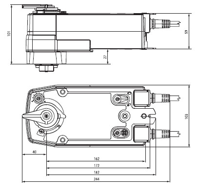 Габаритные размеры SRF230A-S2-5 Габаритные размеры SRF230A-S2-5