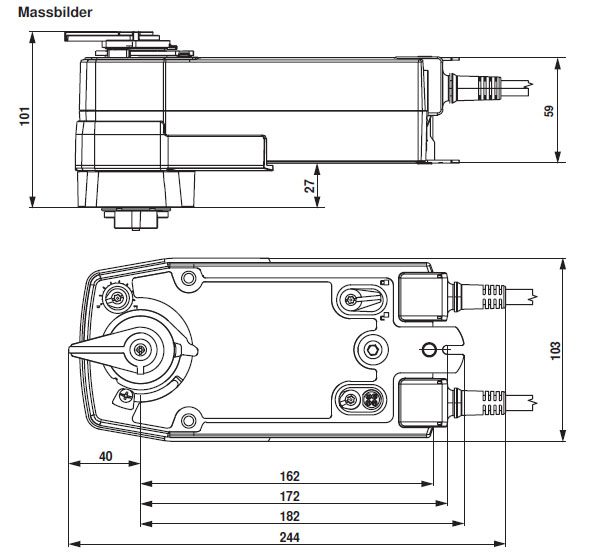 Габаритные размеры SRF24A-SZ-S2-5 Габаритные размеры SRF24A-SZ-S2-5