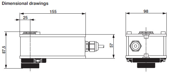 Габаритные размеры LRF24-SR 