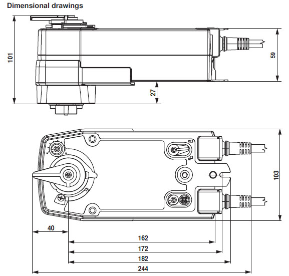 Габаритные размеры NRF230A-3-S2-O Габаритные размеры NRF230A-3-S2-O