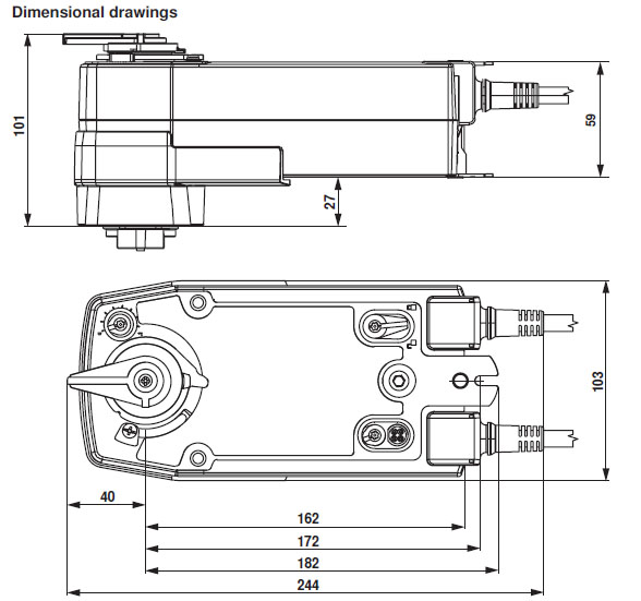 Габаритные размеры NRF230A-3-S2 Габаритные размеры NRF230A-3-S2
