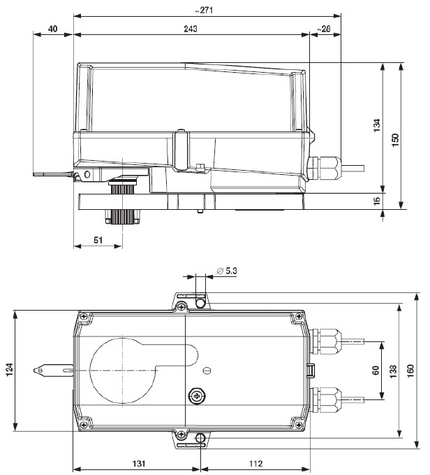 Габаритные размеры SR24P-SR 