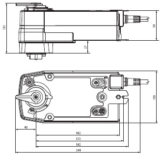 Габаритные размеры SRF24A-SZ-S2