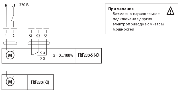 Электрическое подключение TRF230-O