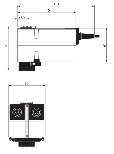 Габаритные размеры TRF230-S
