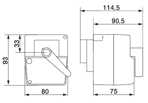 Габаритные размеры HRY24-SR Габаритные размеры HRY24-SR