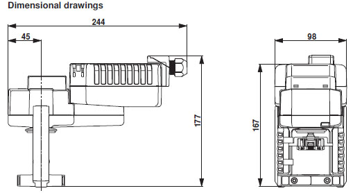 Габаритные размеры BELIMO NVKC24A-SZ-TPC Габаритные размеры BELIMO NVKC24A-SZ-TPC