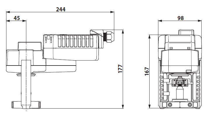 Габаритные размеры NVK24A-SZ-TPC Габаритные размеры NVK24A-SZ-TPC