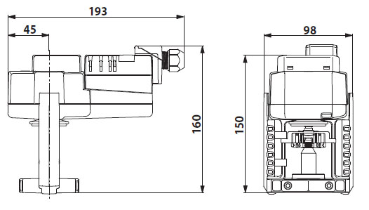Габаритные размеры NV230A-TPC Габаритные размеры NV230A-TPC
