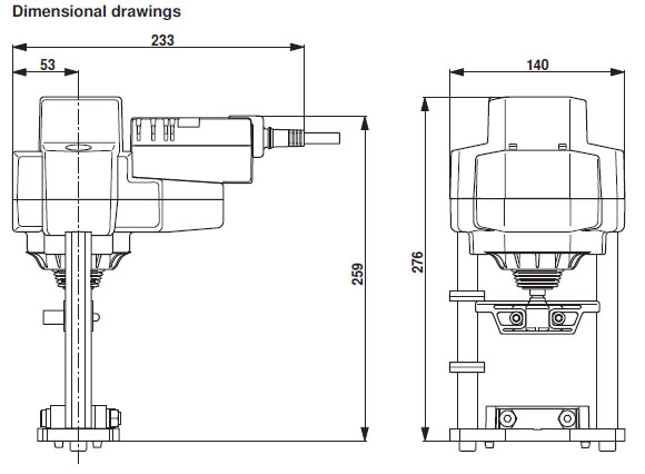 Габаритные размеры RV24A-MF 