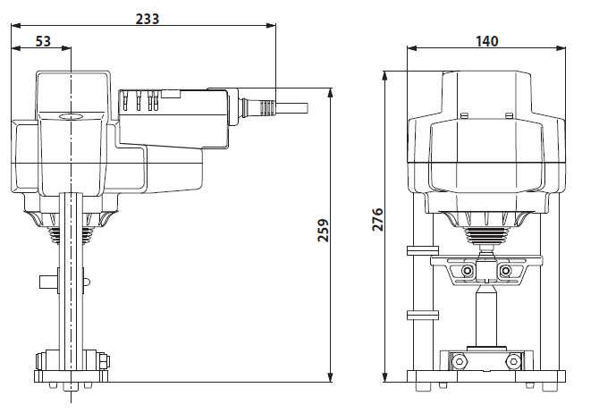Габаритные размеры RV24A-SR 