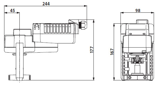Габаритные размеры NVK24A-SZ-TPC Габаритные размеры NVK24A-SZ-TPC