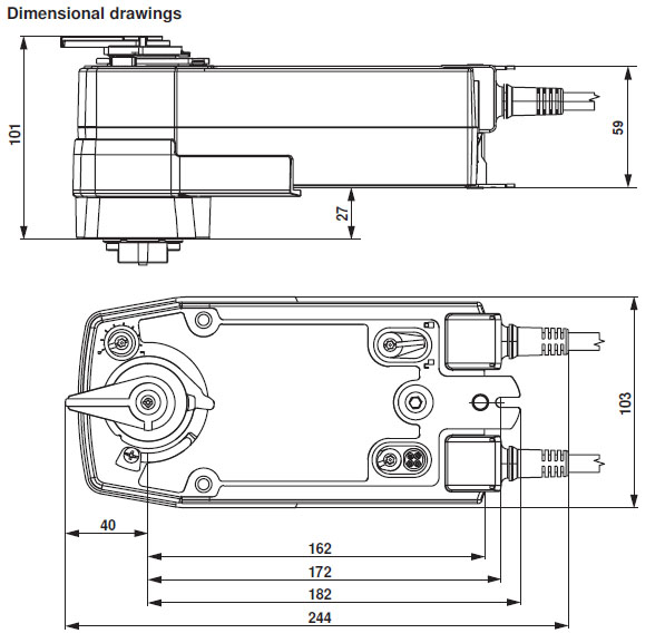 Габаритные размеры NRFD230A-3-S2-O Габаритные размеры NRFD230A-3-S2-O
