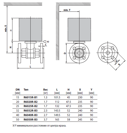Габаритные размеры R6050R-B3 Габаритные размеры R6050R-B3