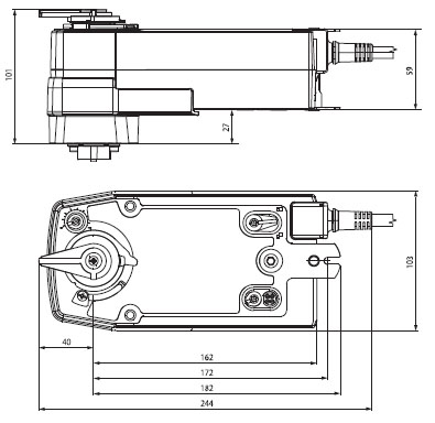 Габаритные размеры NRF230A-S2-O 