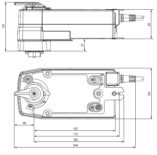 Габаритные размеры SRF230A-S2-O 