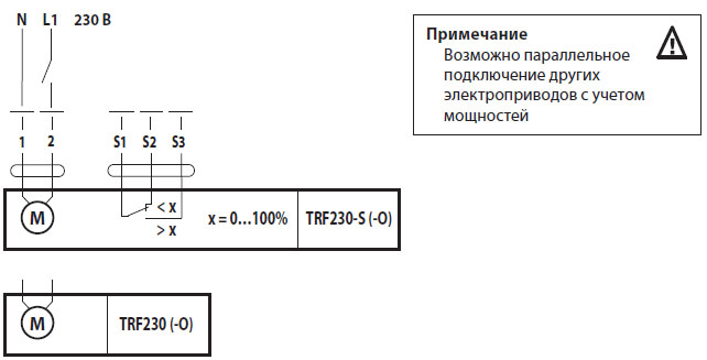 Электрическое подключение TRF230-S-O