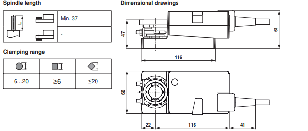 Габаритные размеры LM24A-SR Габаритные размеры LM24A-MOD