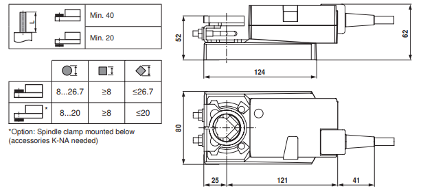 Габаритные размеры LM24A-SR Габаритные размеры NM24A-MOD