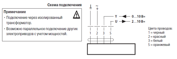 Электрическое подключение LM24A-SR 