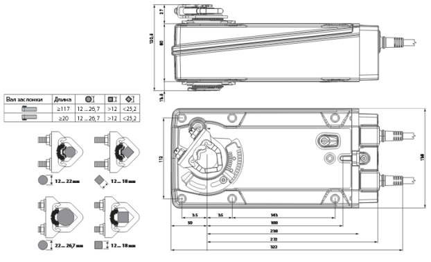 Габаритные размеры EF24A-SR-S2