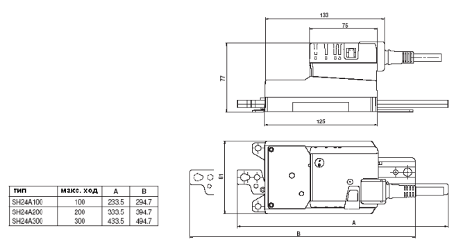 Габаритные размеры SH24A200